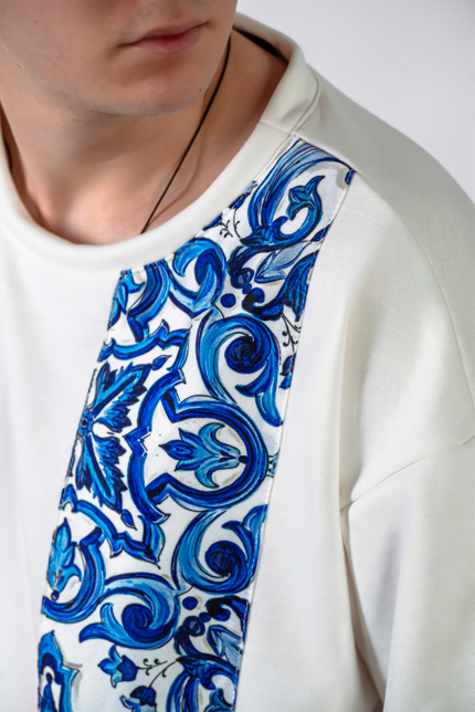 Tricou Oversize Alb Azzuro